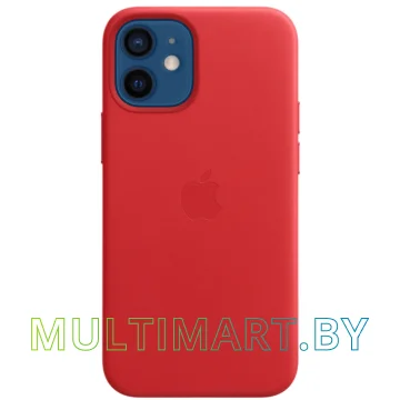 Чехол для телефона Apple MagSafe Leather Case для iPhone 12 mini (алый)